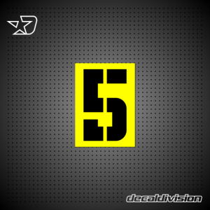 Reflective Number Sticker 5 - Stencil Square